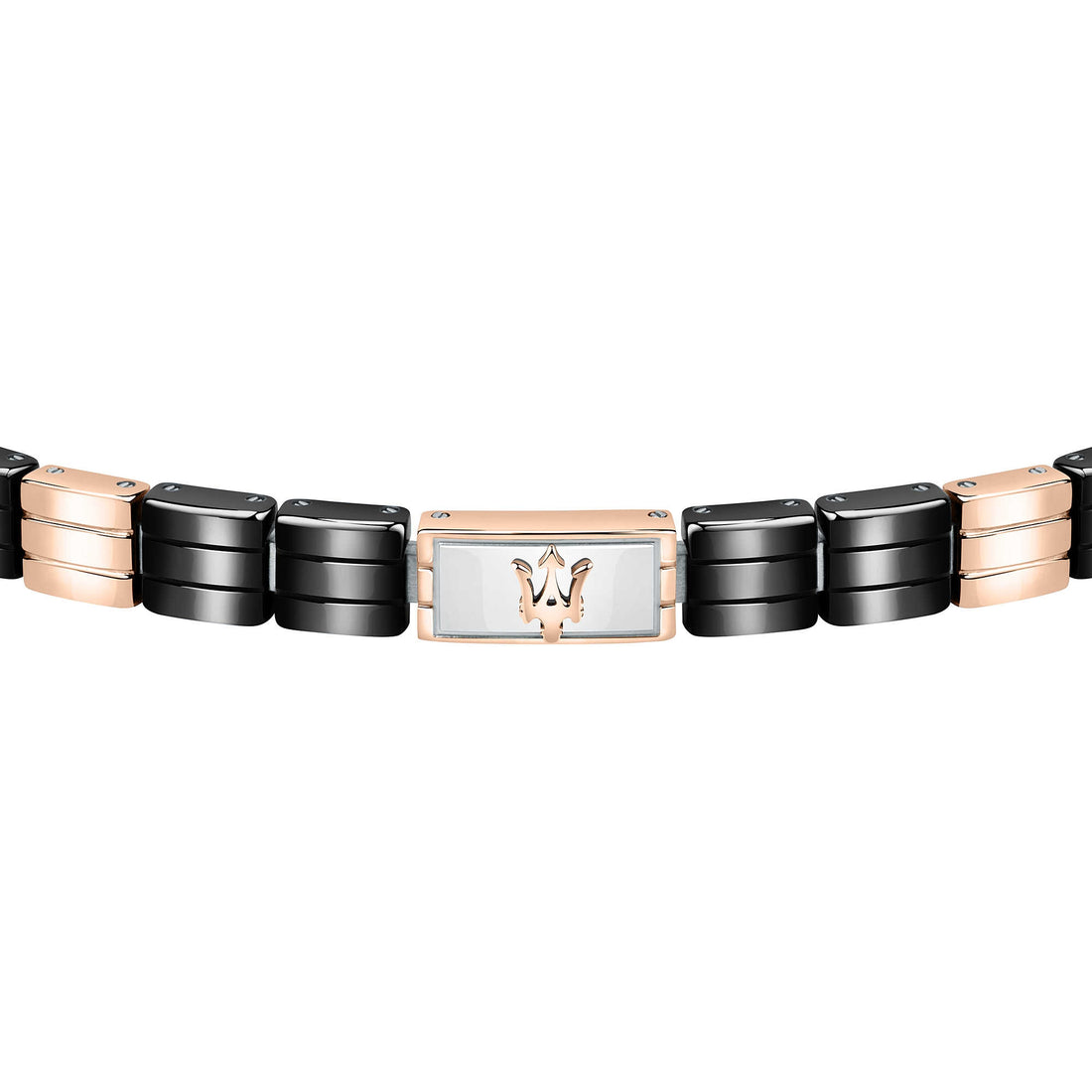 Bracciale Uomo Maserati ceramica acciaio rosè e Bianco e pvd nero JM221ATZ05