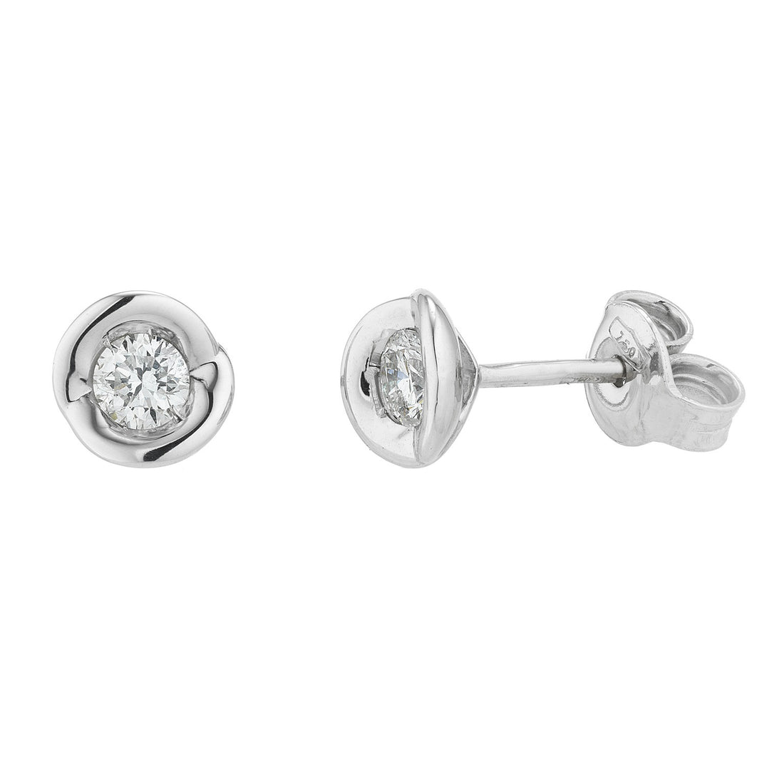 Orecchini Donna Mikiko Punto Luce Oro 9 KT Diamante 0,14 CT. MOIM34R4L014