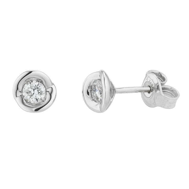 Orecchini Donna Mikiko Punto Luce Oro 9 KT Diamante 0,14 CT. MOIM34R4L014