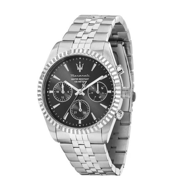 Orologio Uomo Maserati Competizione Acciaio Nero Quarzo Multifunzione R8853100050