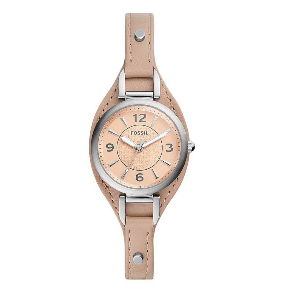 Orologio Donna Fossil Quarzo Solo Tempo Acciaio Pelle Rosa ES5213