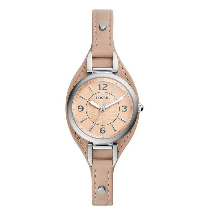 Orologio Donna Fossil Quarzo Solo Tempo Acciaio Pelle Rosa ES5213