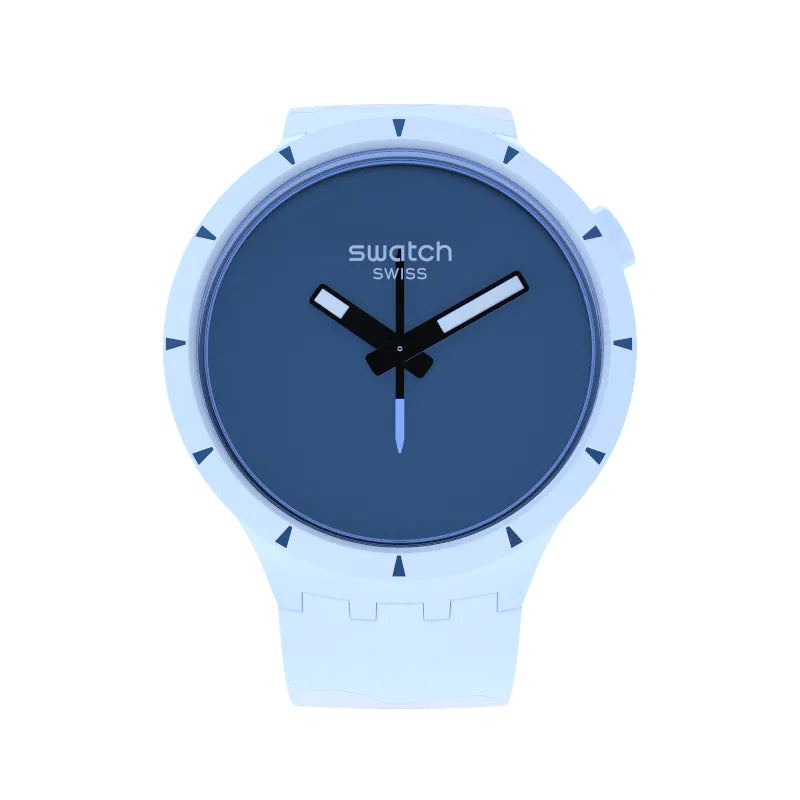 Orologio Uomo Swatch Big Bold Bioceramic Artic Blue Quarzo Solo Tempo SB03N102