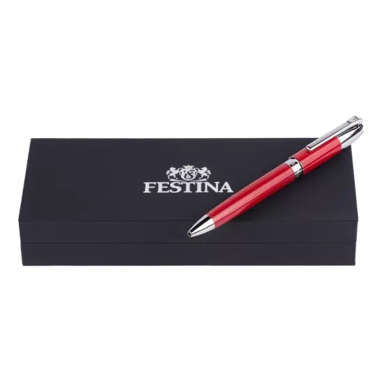 Penna Uomo Festina Biro Acciaio Lastra Resina Rosso Logo Inciso FWS4110/P