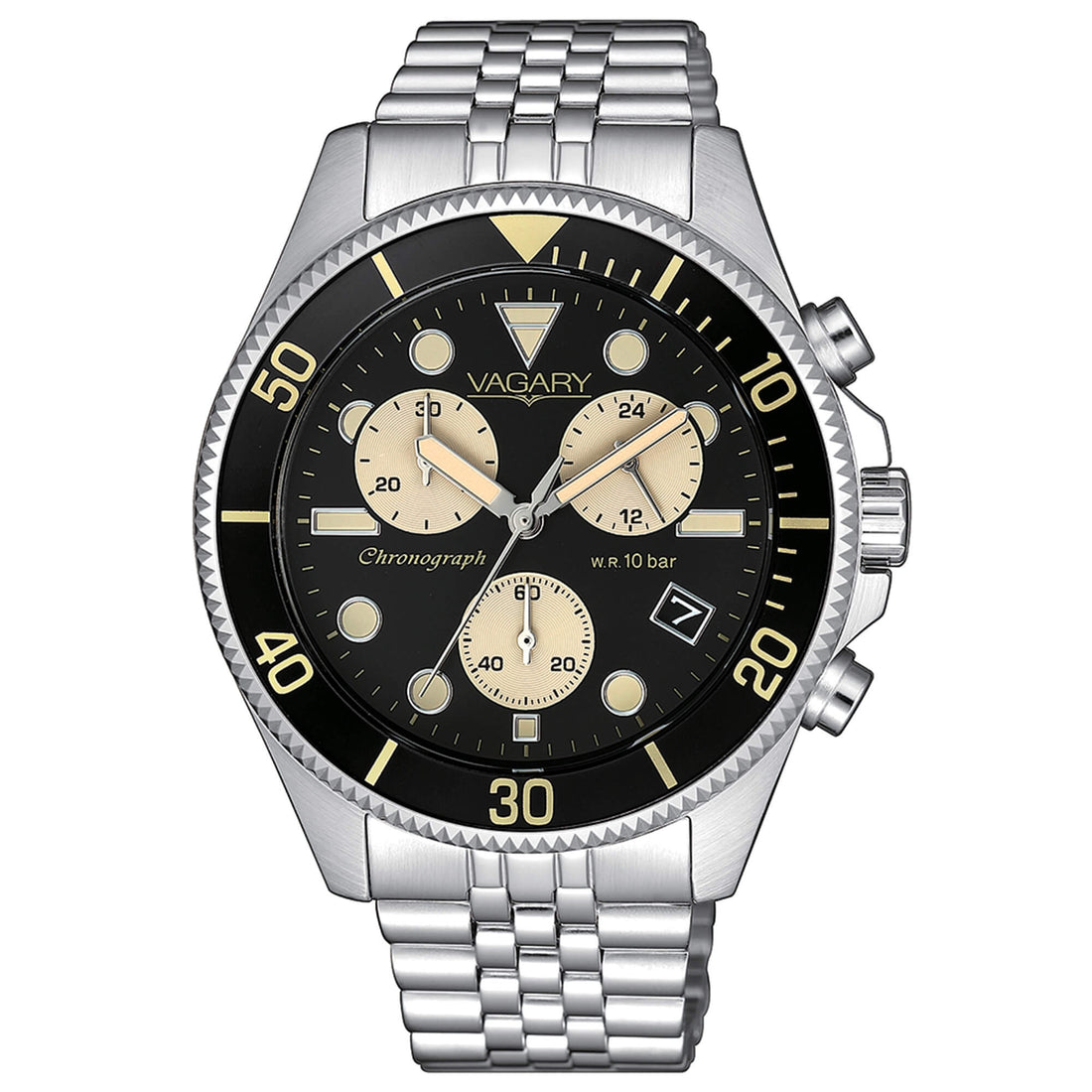 Orologio uomo Cronografo Vagary By Citizen Acqua cinturino jubilee VS1-019-51