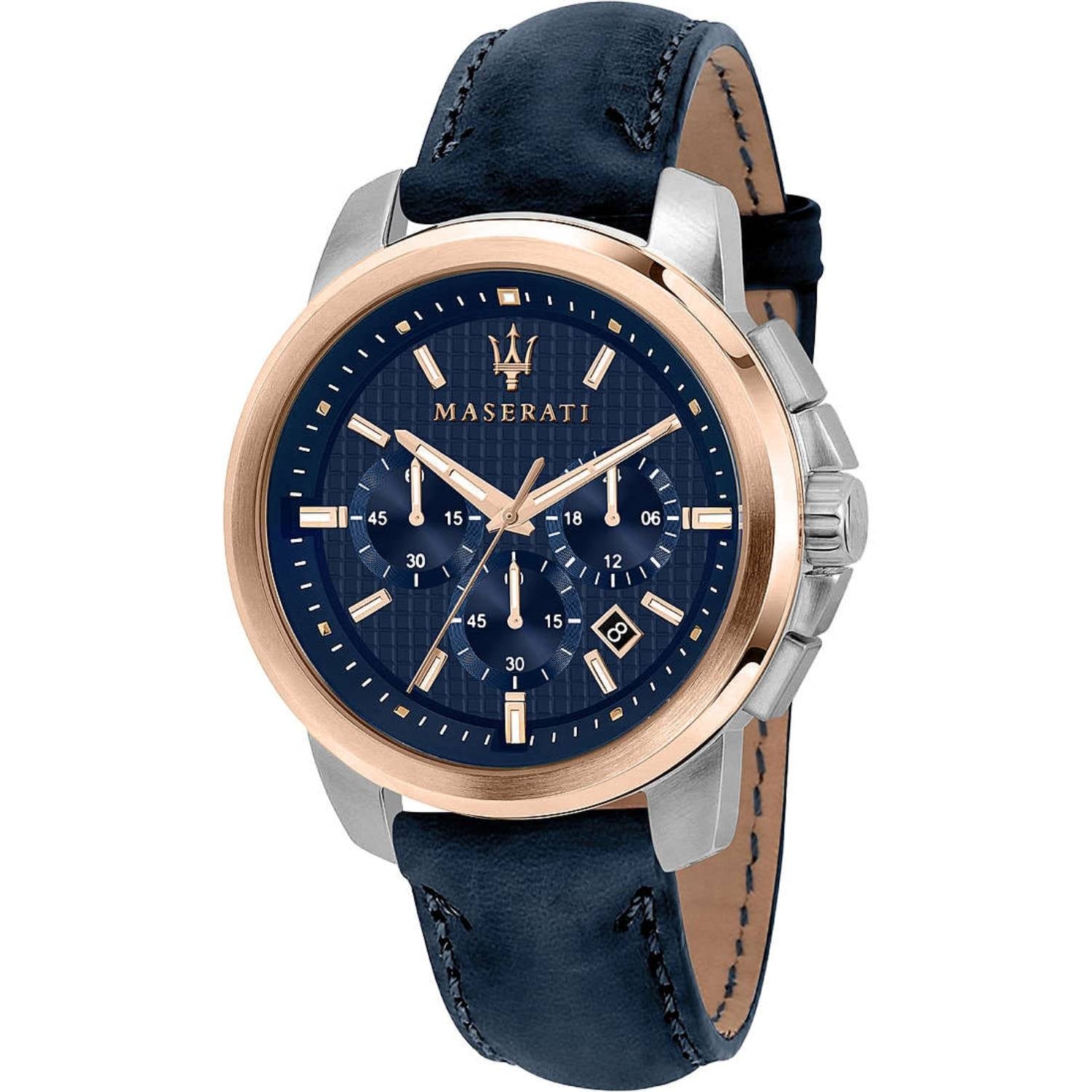 Orologio Uomo Acciaio Maserati Quarzo Cronografo Data Blu Rosè R8871621015