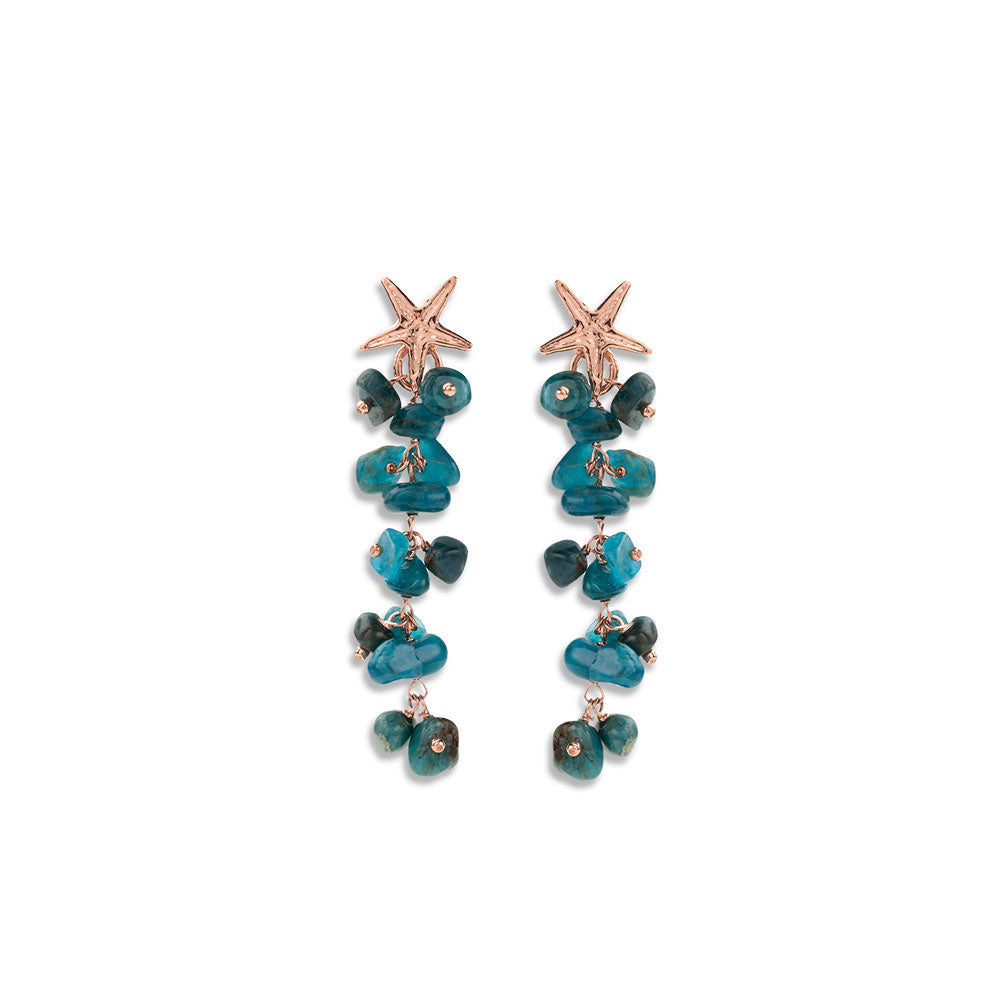Orecchini Donna Maria Cristina Sterling Argento 925 Stella Apatite Blu G4127R