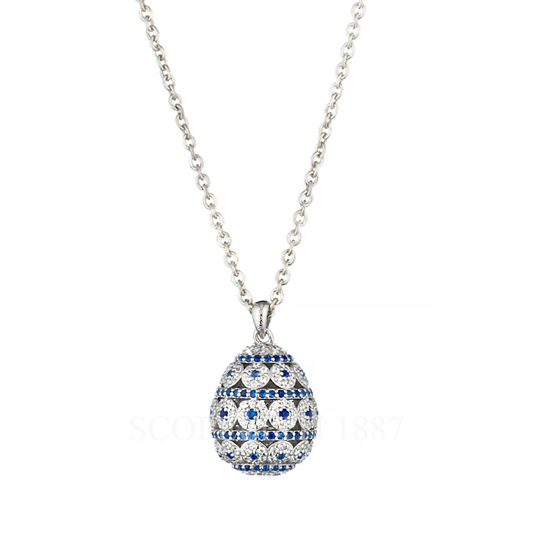 Collana Tatiana Fabergé in Argento con Zirconi Bianchi e blu "Alexandra" ALP01SW