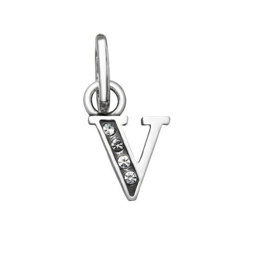 Charm Donna Giovanni Raspini Argento 925 Mini Lettera V Crystal 12160