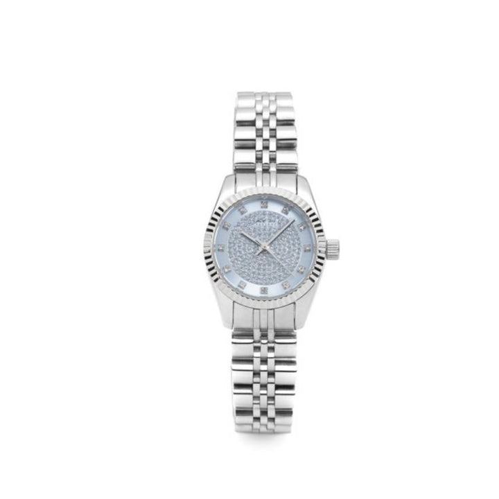 Orologio Donna 4US Cesare Paciotti Quarzo Solo Tempo Acciacio Azzurro Zirconi Bianchi T4SW487