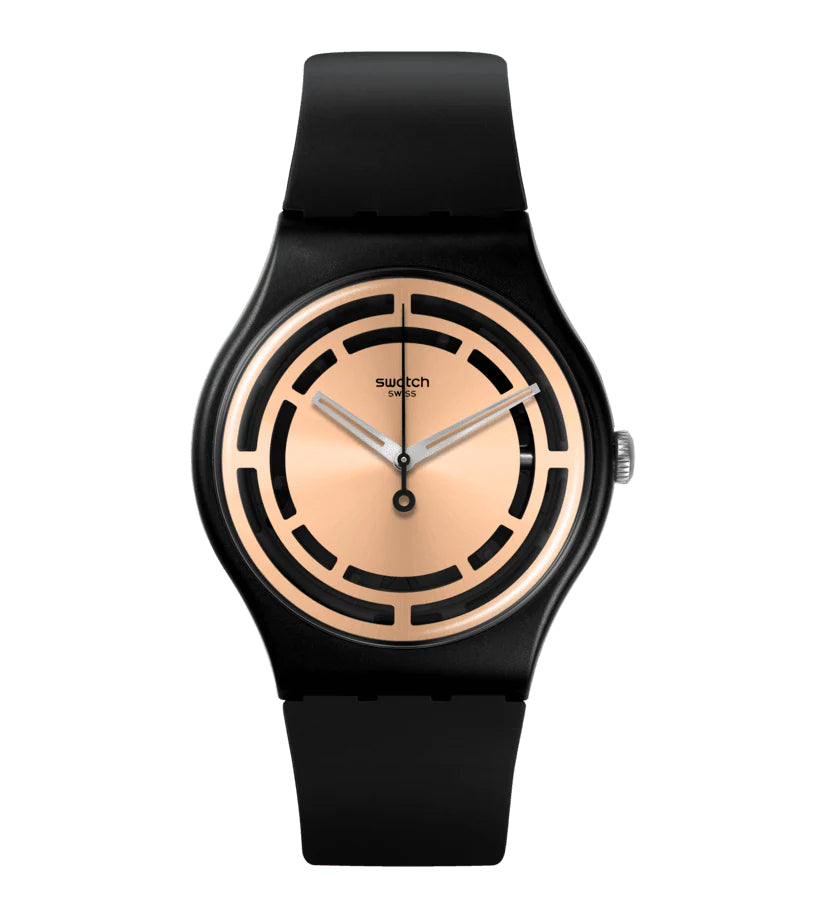 Orologio Donna Swatch Quarzo Solo Tempo Bioceramic Nero Rosè Lucido SO32B116