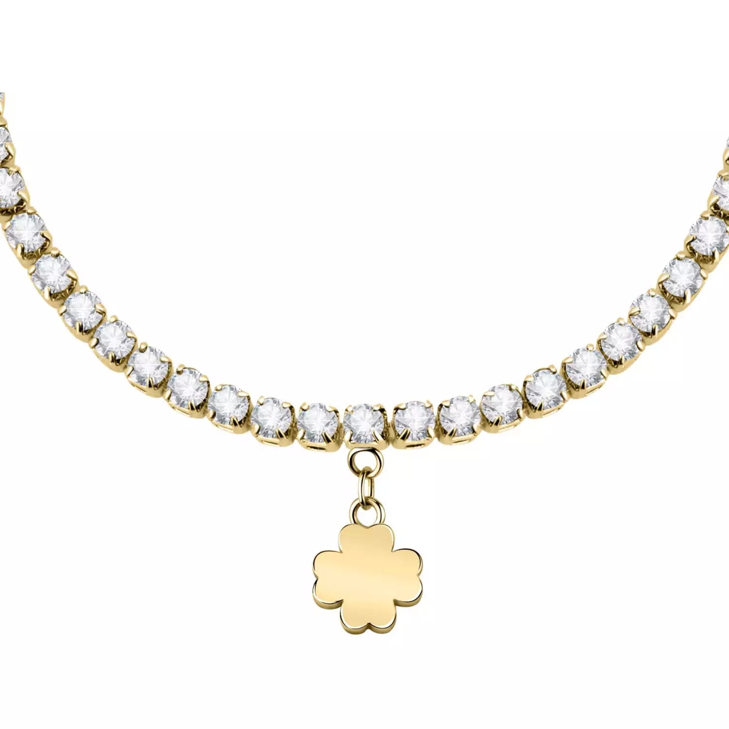 Bracciale Donna La Petite Story Acciaio Dorato Con Zirconi Bianchi E Charm Quadrifoglio LPS05ARR71