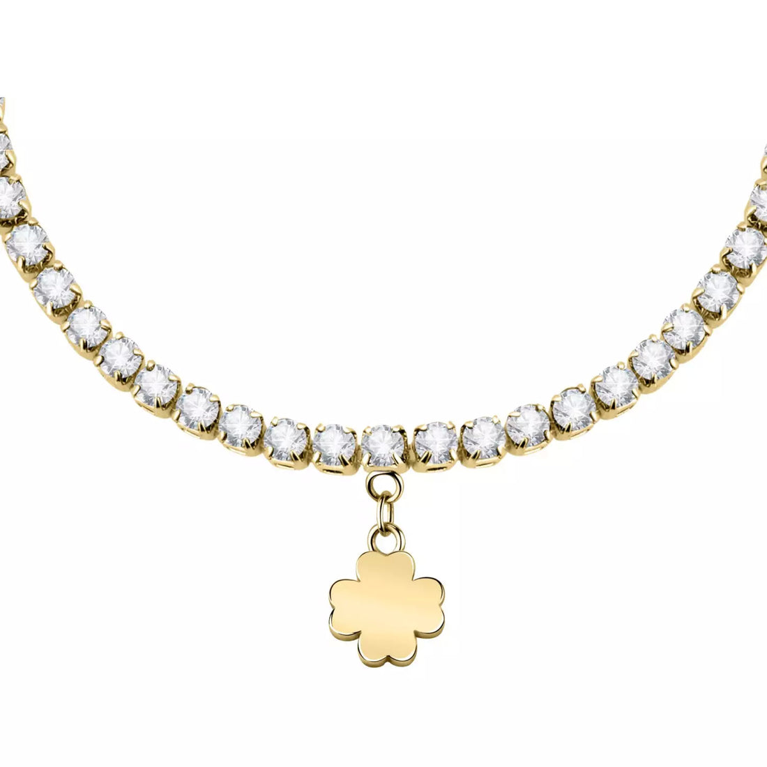 Bracciale Donna La Petite Story Acciaio Dorato Con Zirconi Bianchi E Charm Quadrifoglio LPS05ARR71