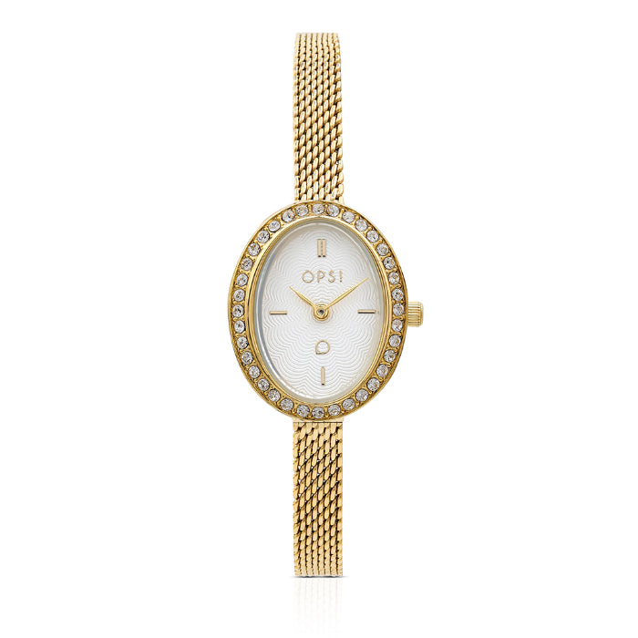 Orologio Donna Ops Zirconi OVALIS Argentè Oro OPSPW-1206-3950