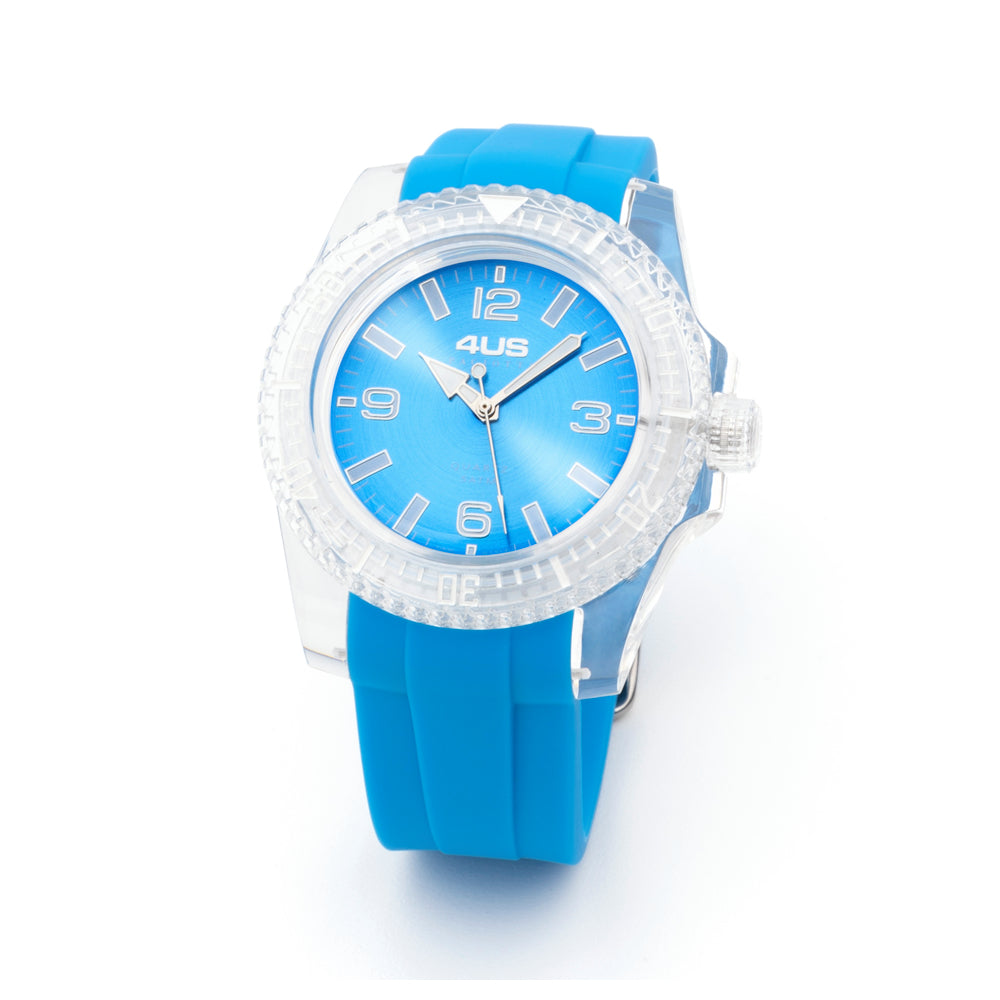 Orologio Uomo 4US Cesare Paciotti Quarzo Solo Tempo Silicone Celeste T4ST364