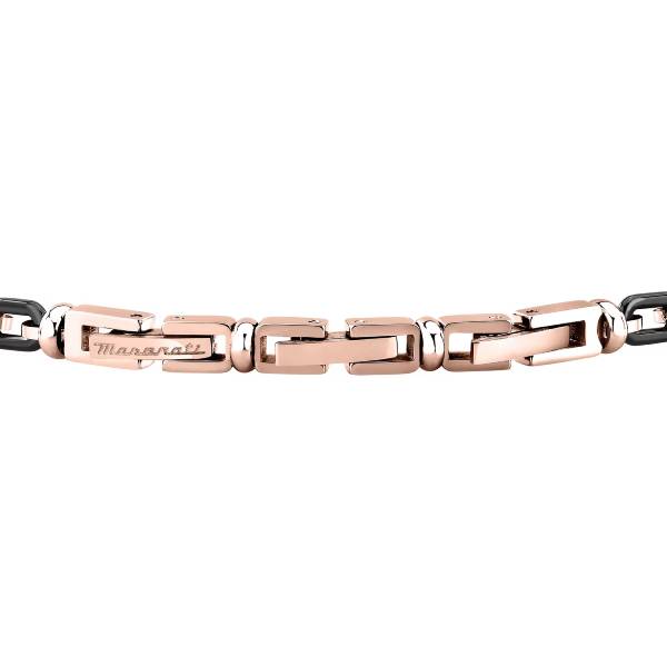 Bracciale Uomo Maserati Acciaio Rosè Ceramica Nero JM426ATZ91