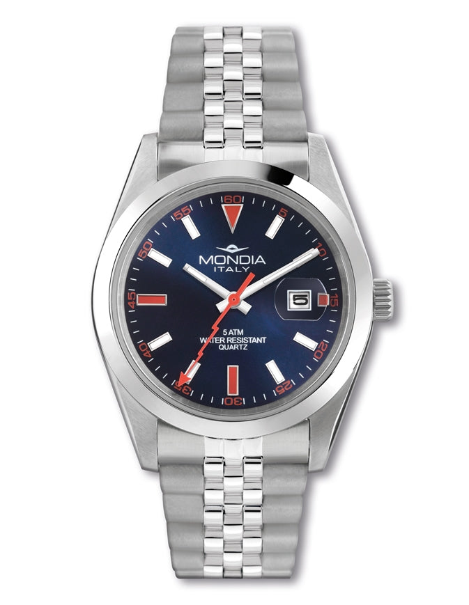 Orologio Uomo Acciaio Mondia Data  cinturino jubilee MI-742-SS-04BL-GB