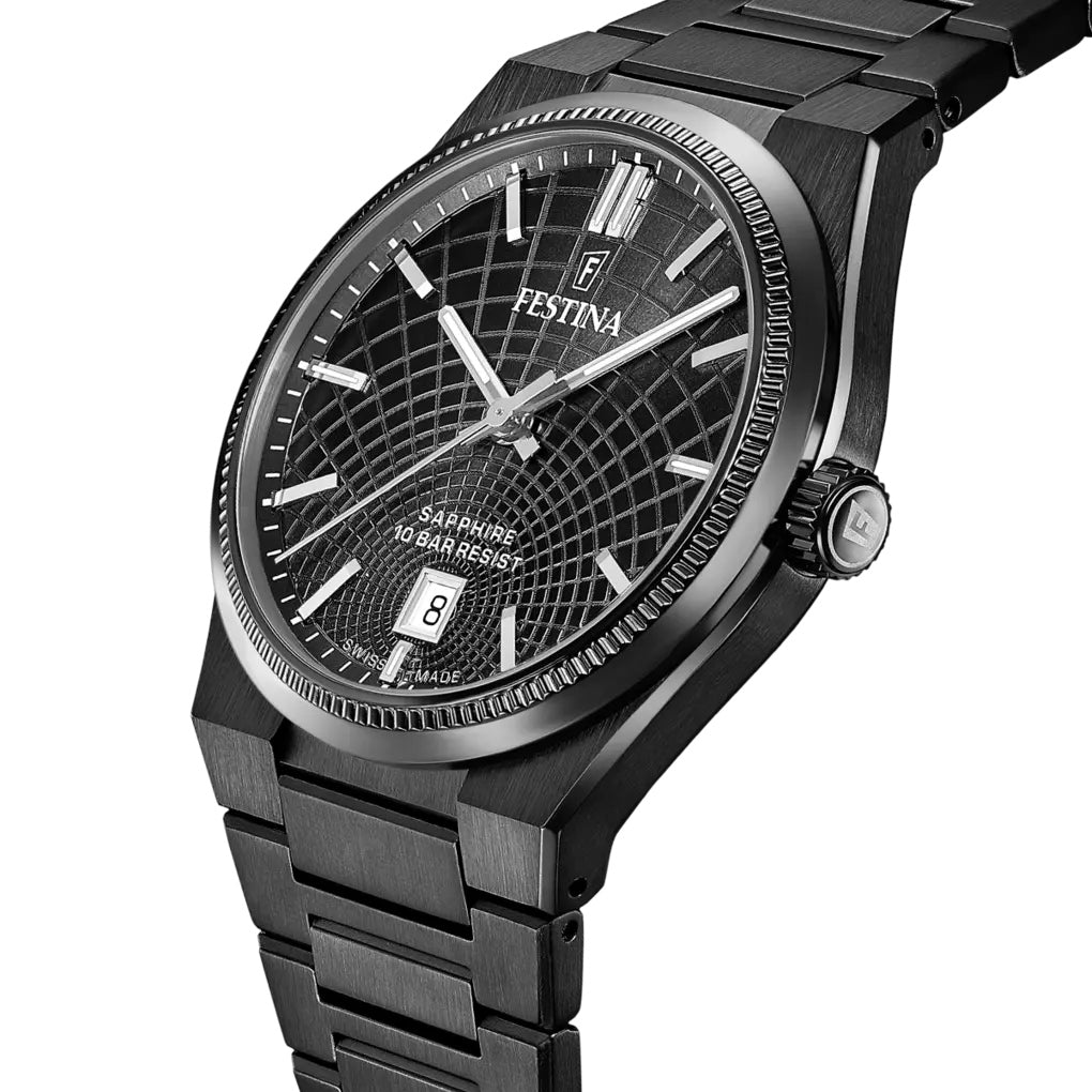 Orologio Uomo Acciaio Festina Rivè con cinturino Acciaio Brunito Swiss Made F20080/1