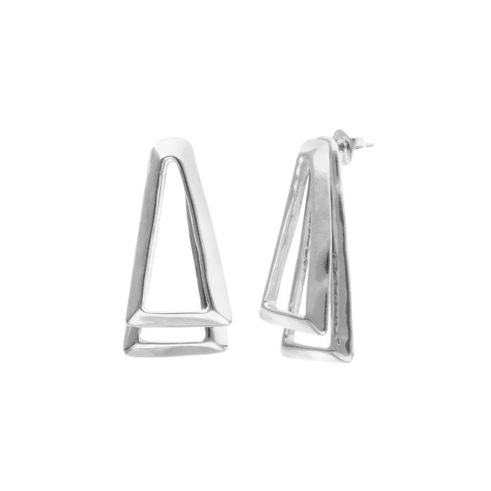 Orecchini Donna Uno De 50 Doppi Triangolari Placcati Argento PEN1065MTL0000U
