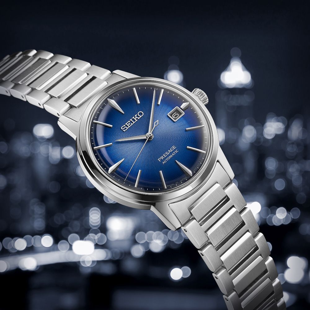 Orologio Uomo Seiko Automatico Solo Tempo Data Cocktail Time The Aviation SRPJ13J1