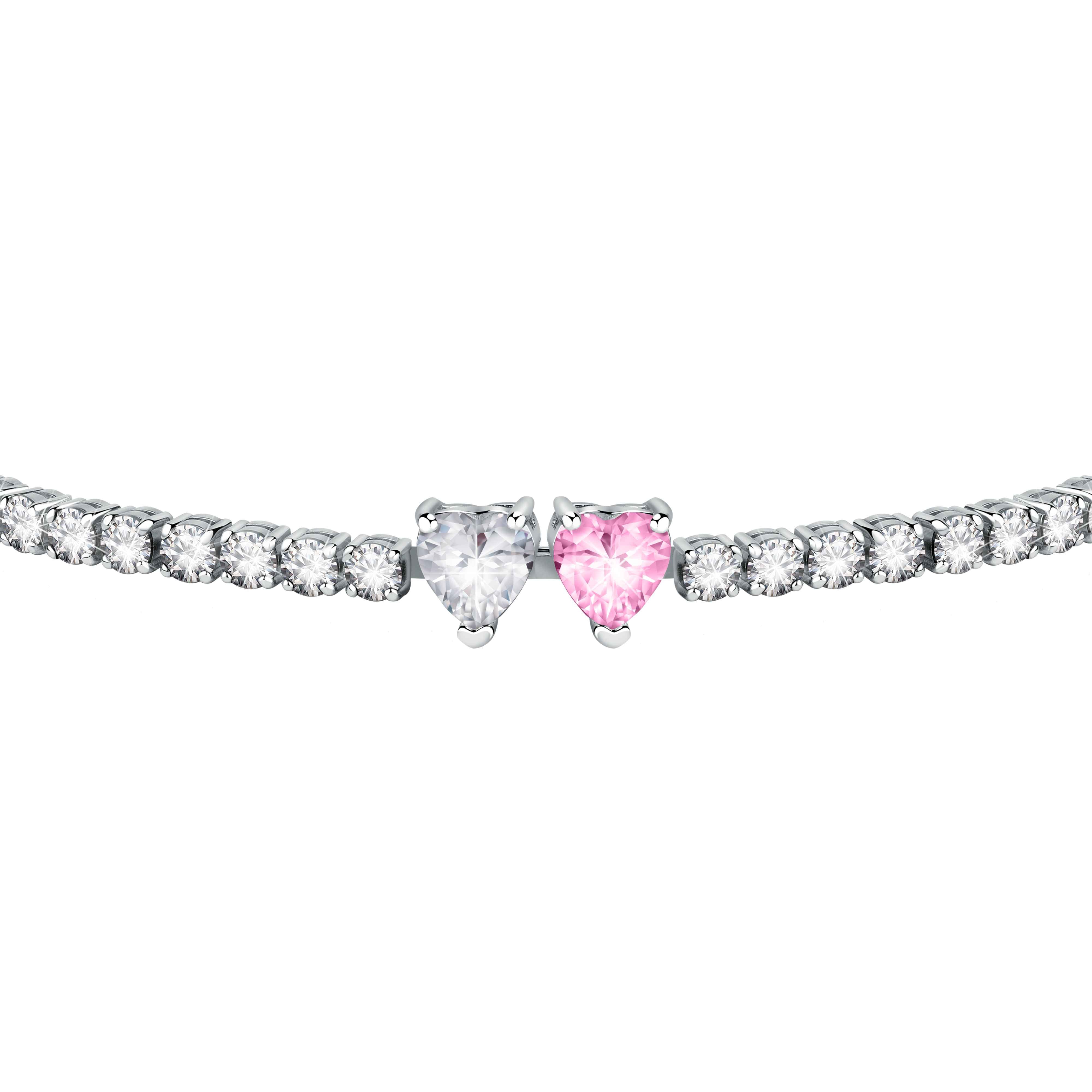 Bracciale Donna Chiara Ferragni Tennis Zirconi Bianchi Rosa Cuori