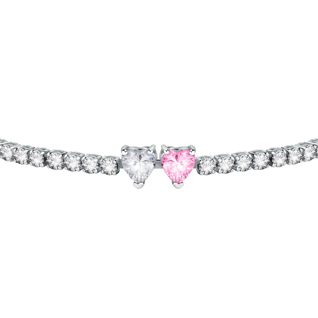 Bracciale Donna Chiara Ferragni Tennis Zirconi Bianchi Rosa Cuori