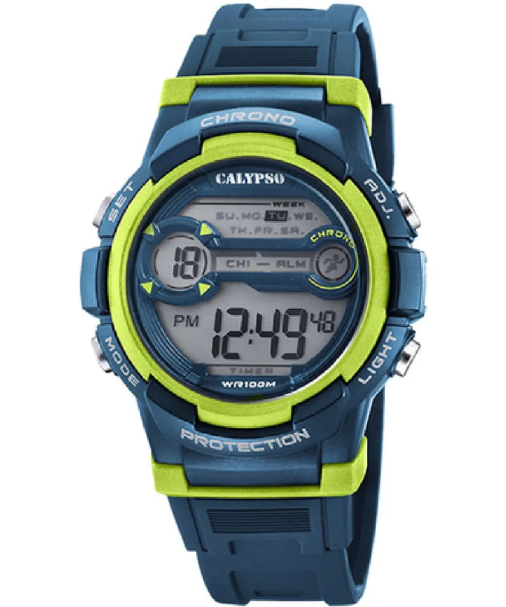 Orologio Bambino Calypso Quarzo Digitale Cronografo Cinturino Gomma 10 ATM K5808/3
