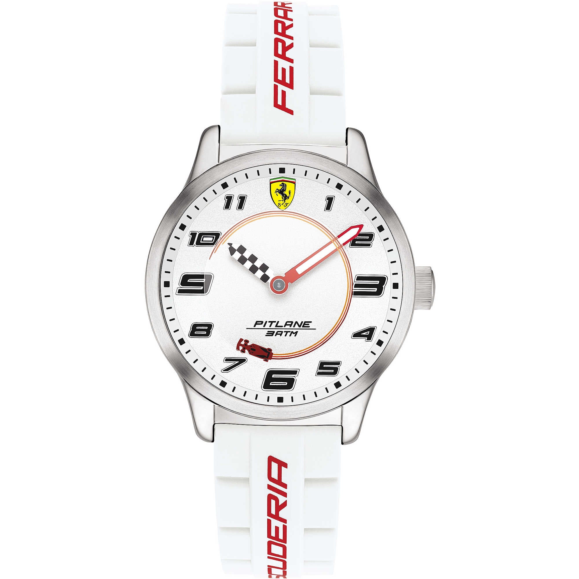 Orologio Uomo Ferrari Bambino Bianco Pitlane Quarzo Solo Tempo Numeri FER0860014
