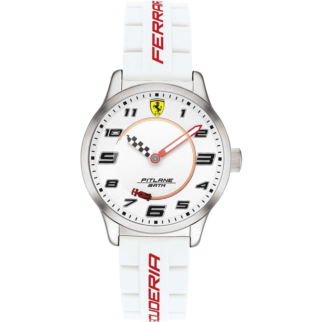 Orologio Uomo Ferrari Bambino Bianco Pitlane Quarzo Solo Tempo Numeri FER0860014