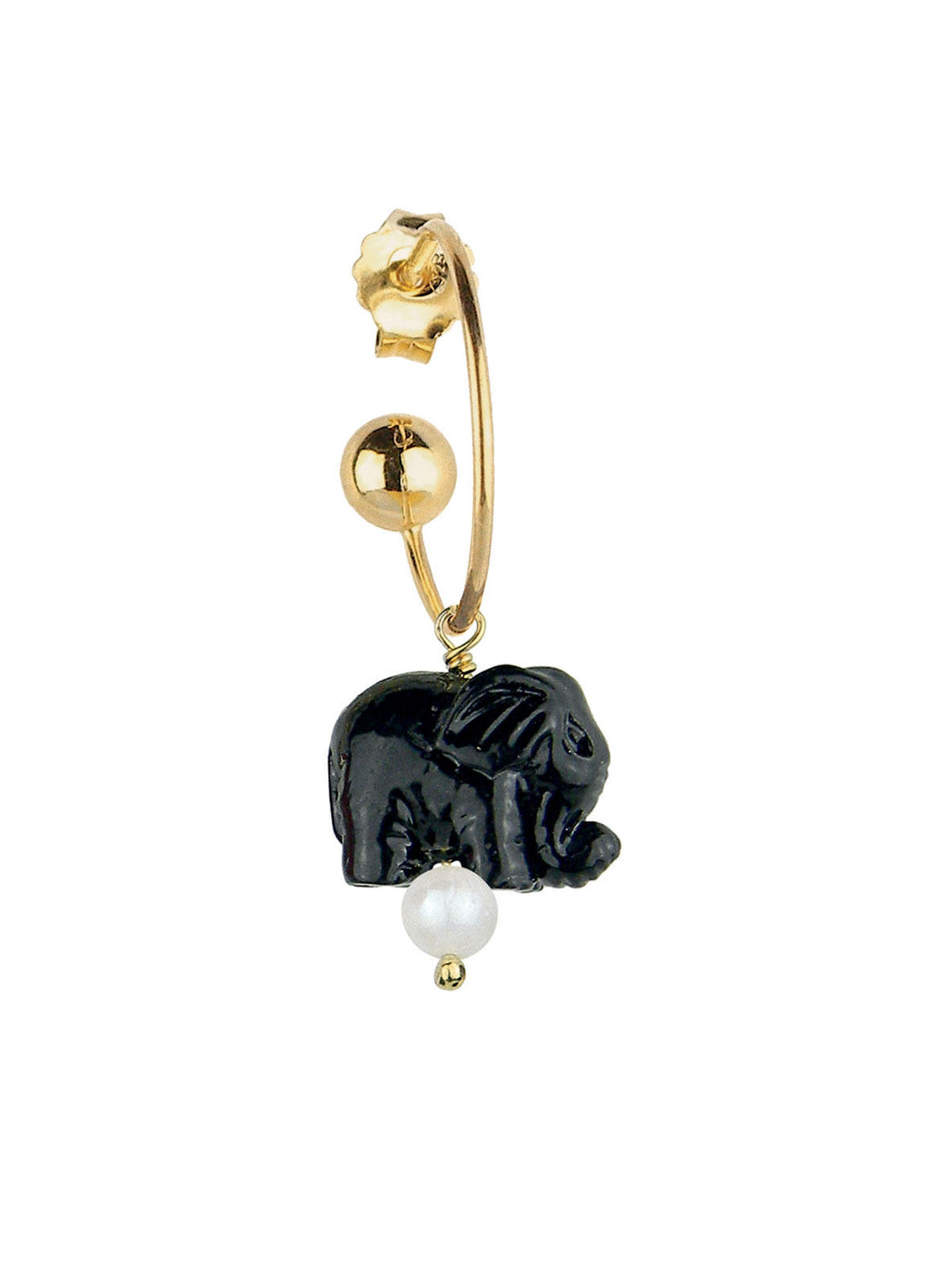 Orecchino Singolo Donna Lebole In Argento 925 Dorato Campanella Elefante OR.90
