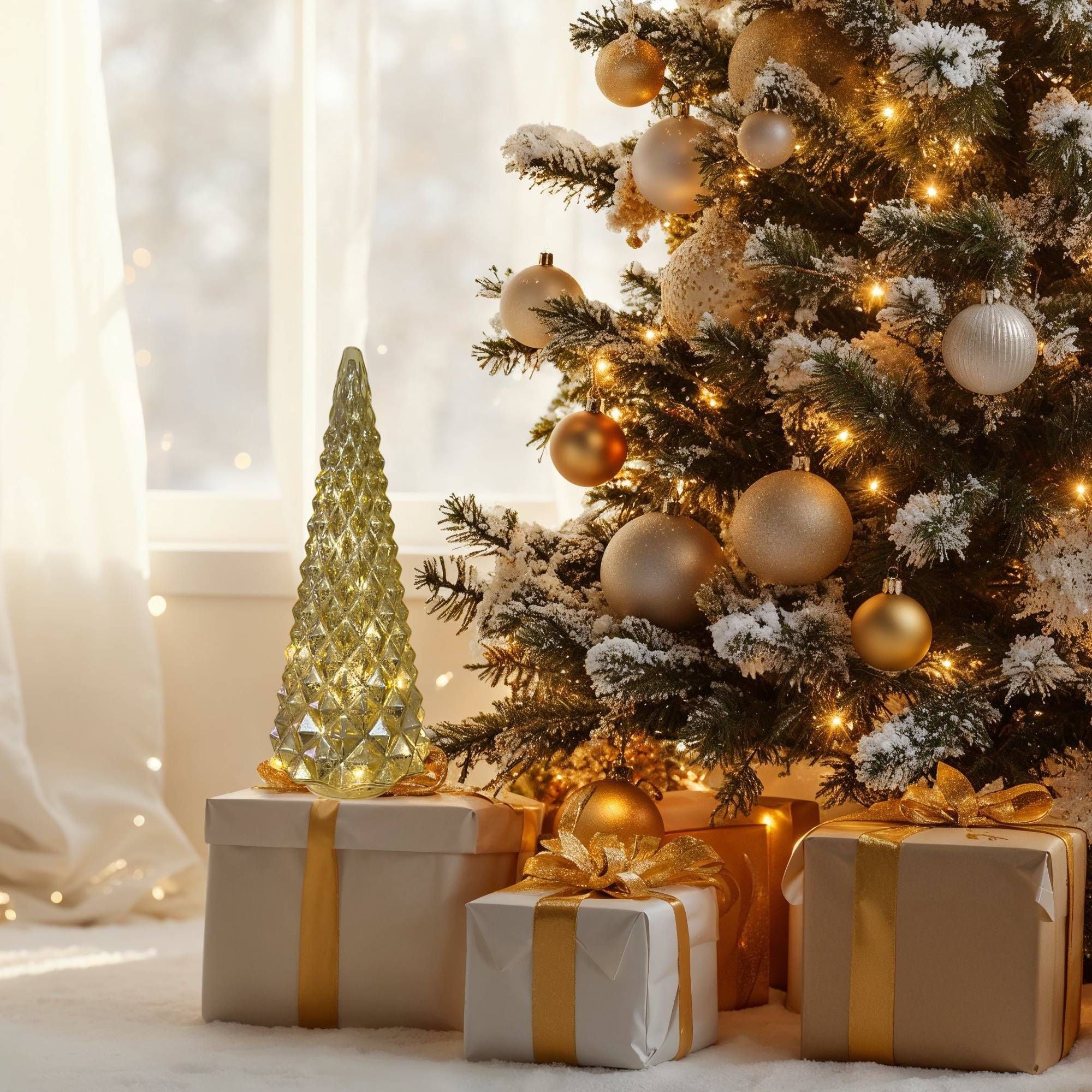 Albero Lumiere Triangle Fade Oro Led 42cm 56952
