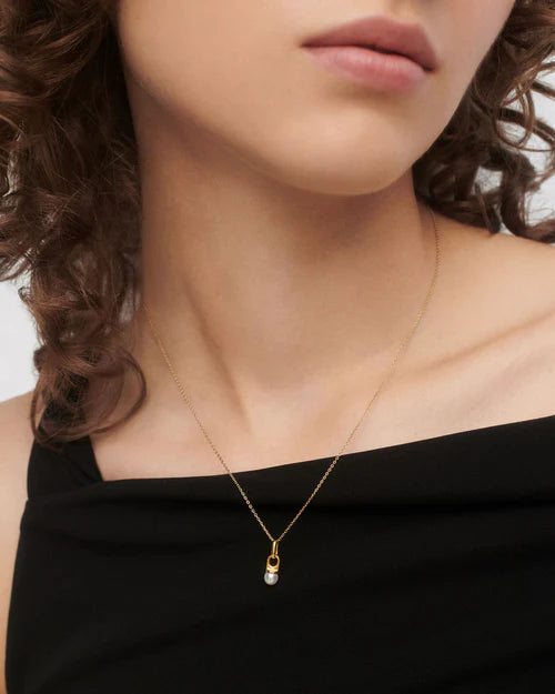 Ciondolo Donna PDPaola Argento 925 Dorato Perla PE01-080-U