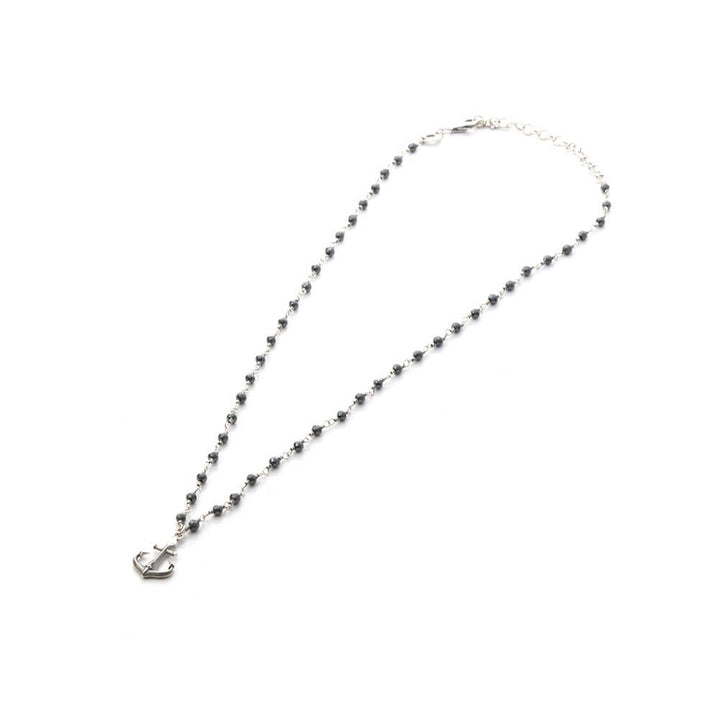 Collana Uomo Cesare Paciotti Argento 925 Biglie Grigie Ancora JPCL1978V