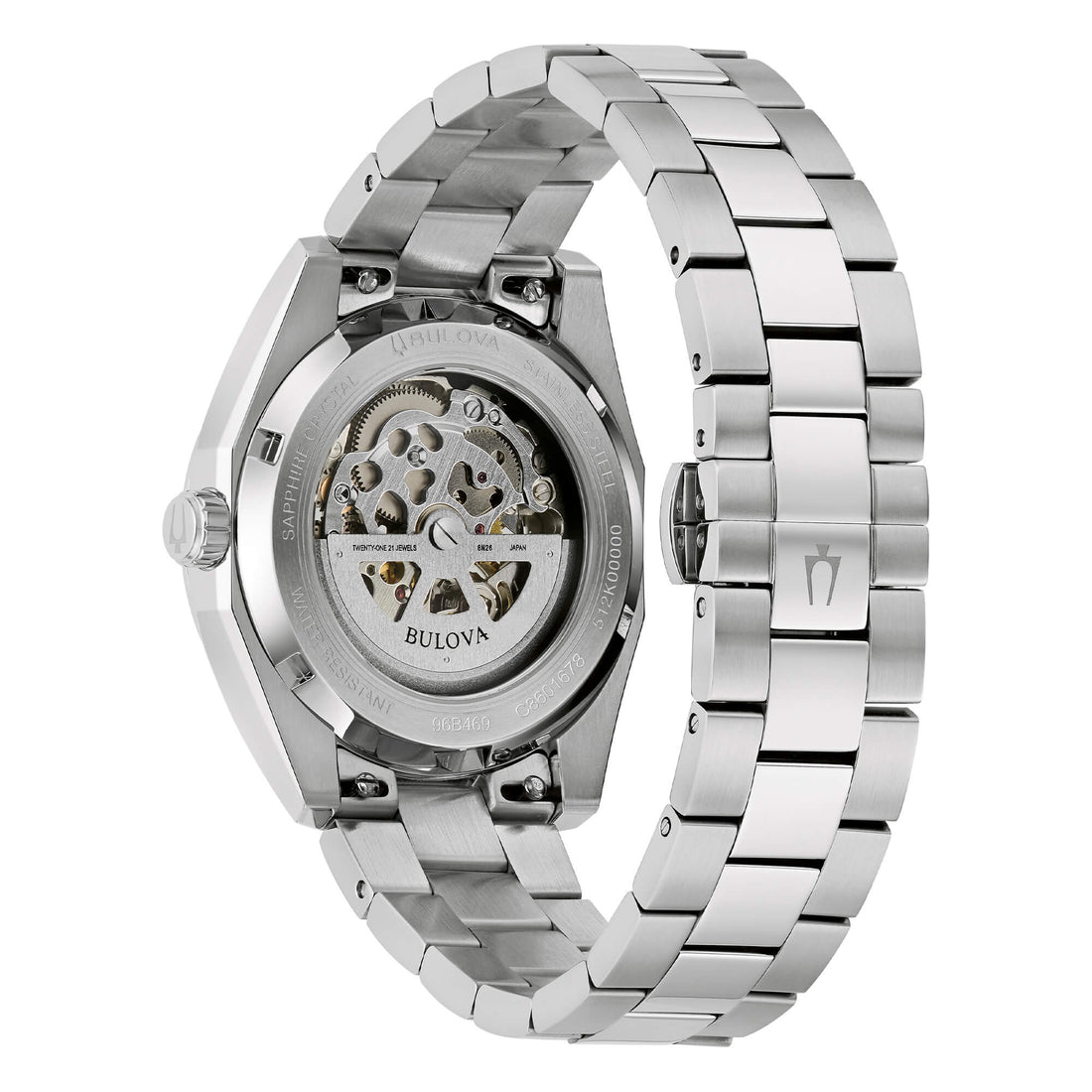 Orologio Uomo Bulova Acciaio Surveyor Automatico Celeste 96B469