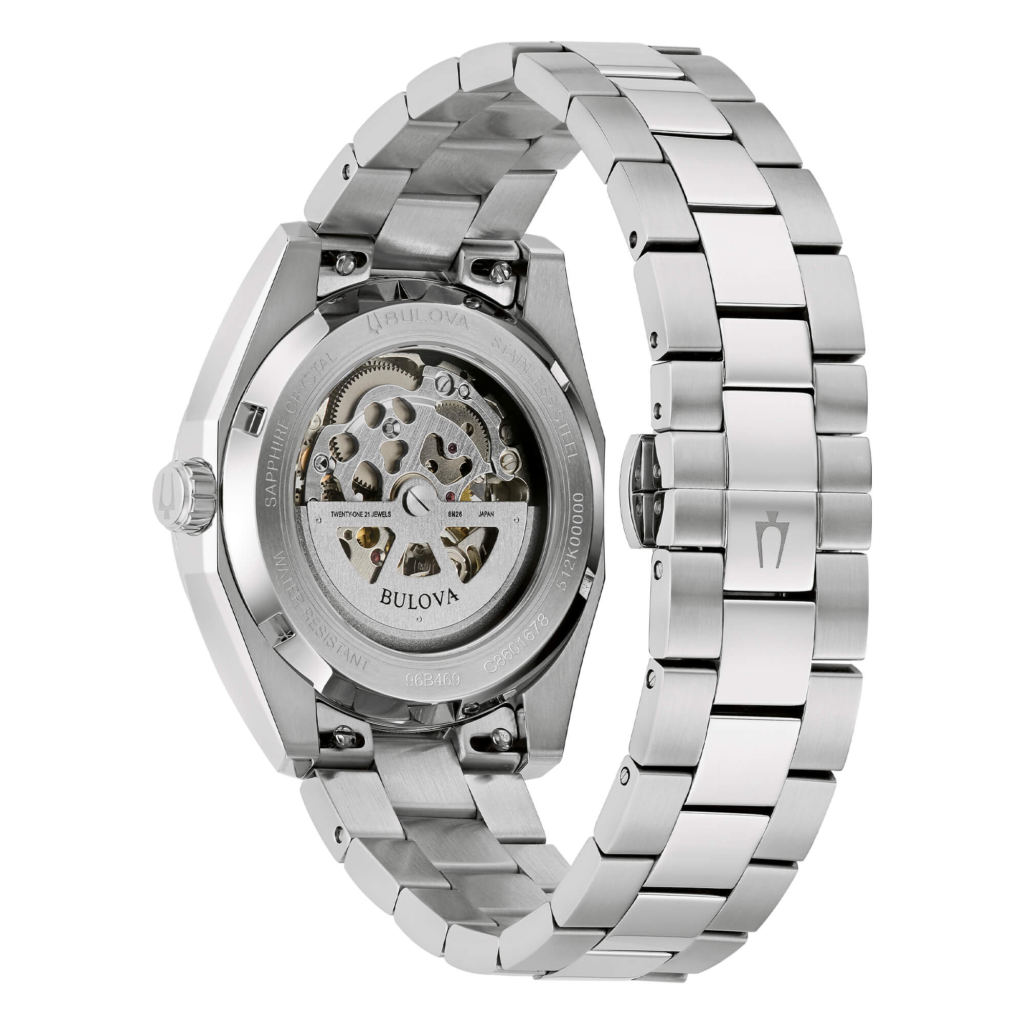 Orologio Uomo Bulova Acciaio Surveyor Automatico Marrone 96B470