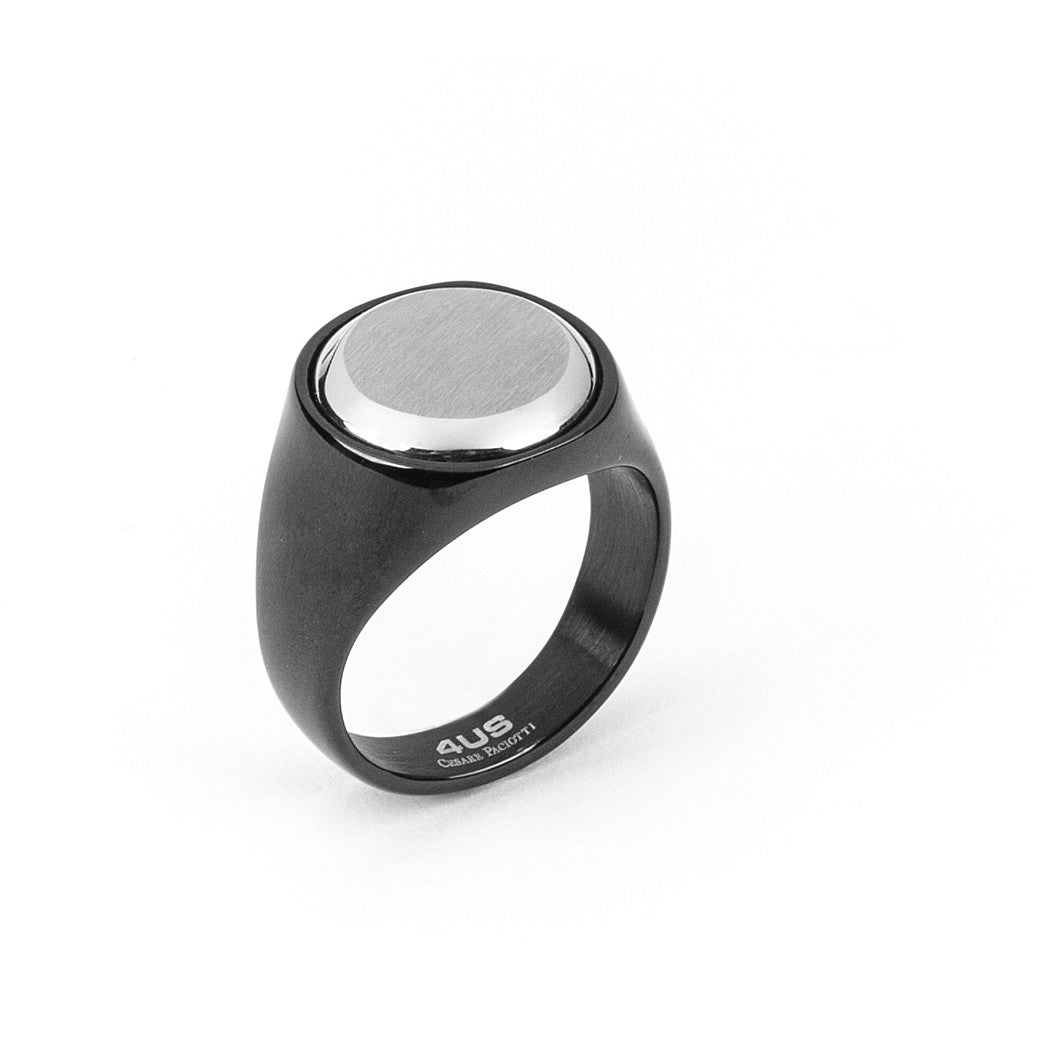 Anello Uomo Acciaio 4US Cesare Paciotti Nero 4UAN4404/28
