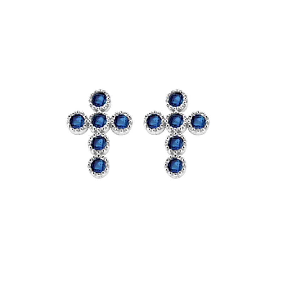 Orecchini Crucis Zirconi Blu Argento 925 AGI128/O-AZZ