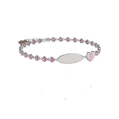 Bracciale Bambina Nanàn Argento 925 Tennis Rosa Personalizzabile NAN0512