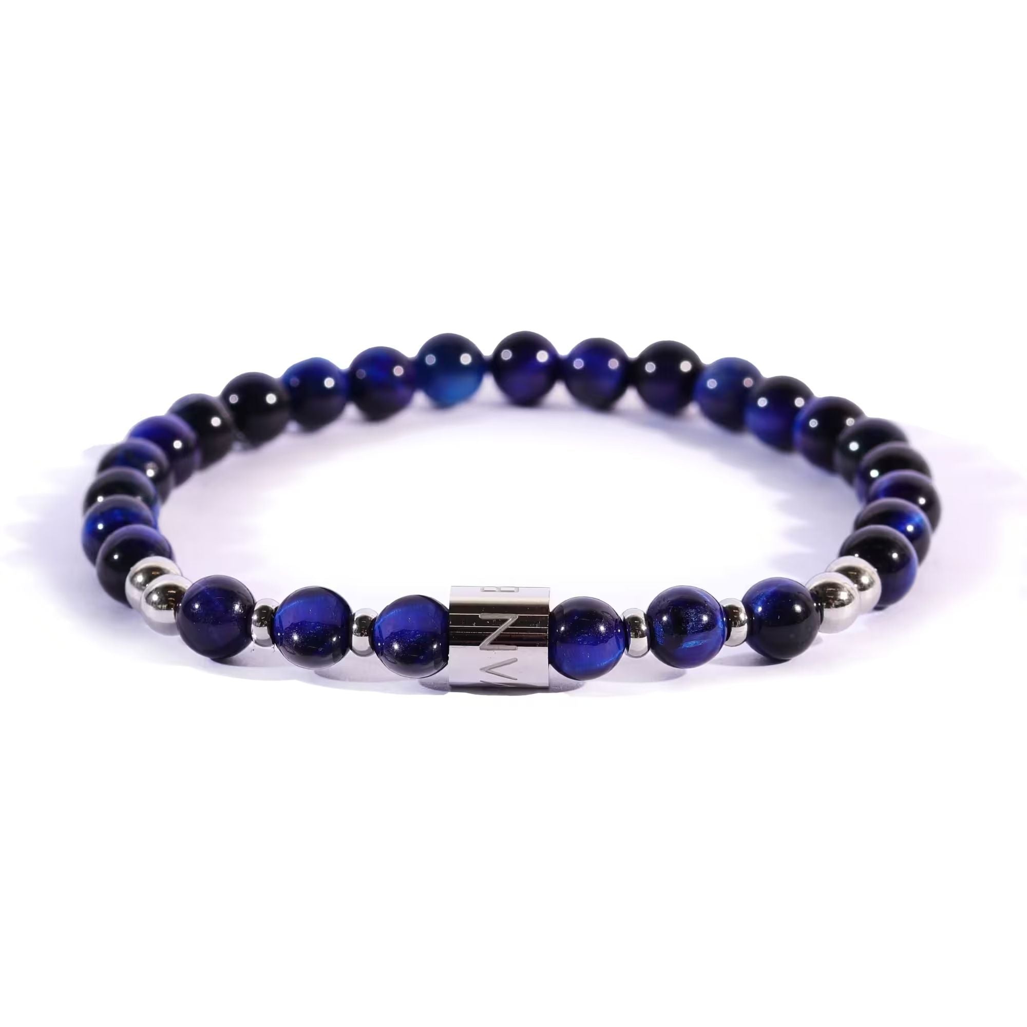Bracciale Uomo Ivan Basile Elastico Pietra Occhio di tigre blu BE602NC-M