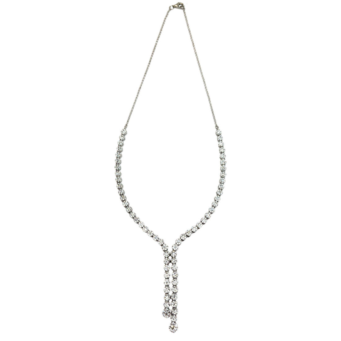 Collana Donna Re Mida Tennis Argento Fiori Zirconi Bianchi