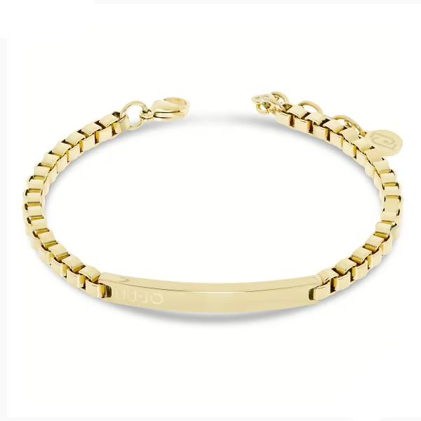 Bracciale Uomo Liu Jo Acciaio Gold Targhetta Personalizzabile MLJ455
