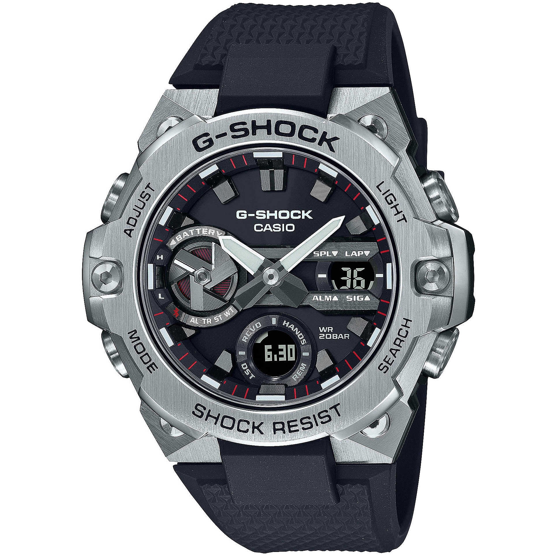Orologio Uomo Acciaio Gomma Casio Quarzo G-SHOCK G-STEEL GST-B400-1AER Analogico