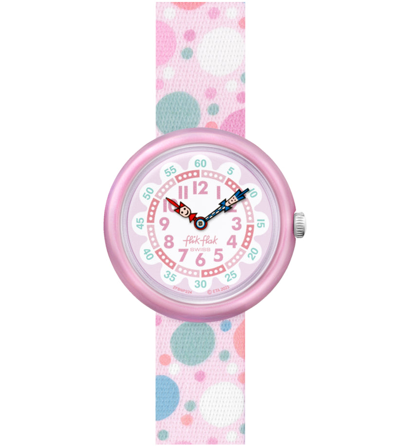 Orologio Bambina Swatch Flik Flak Flying Bubbles Rosa ZFBNP224
