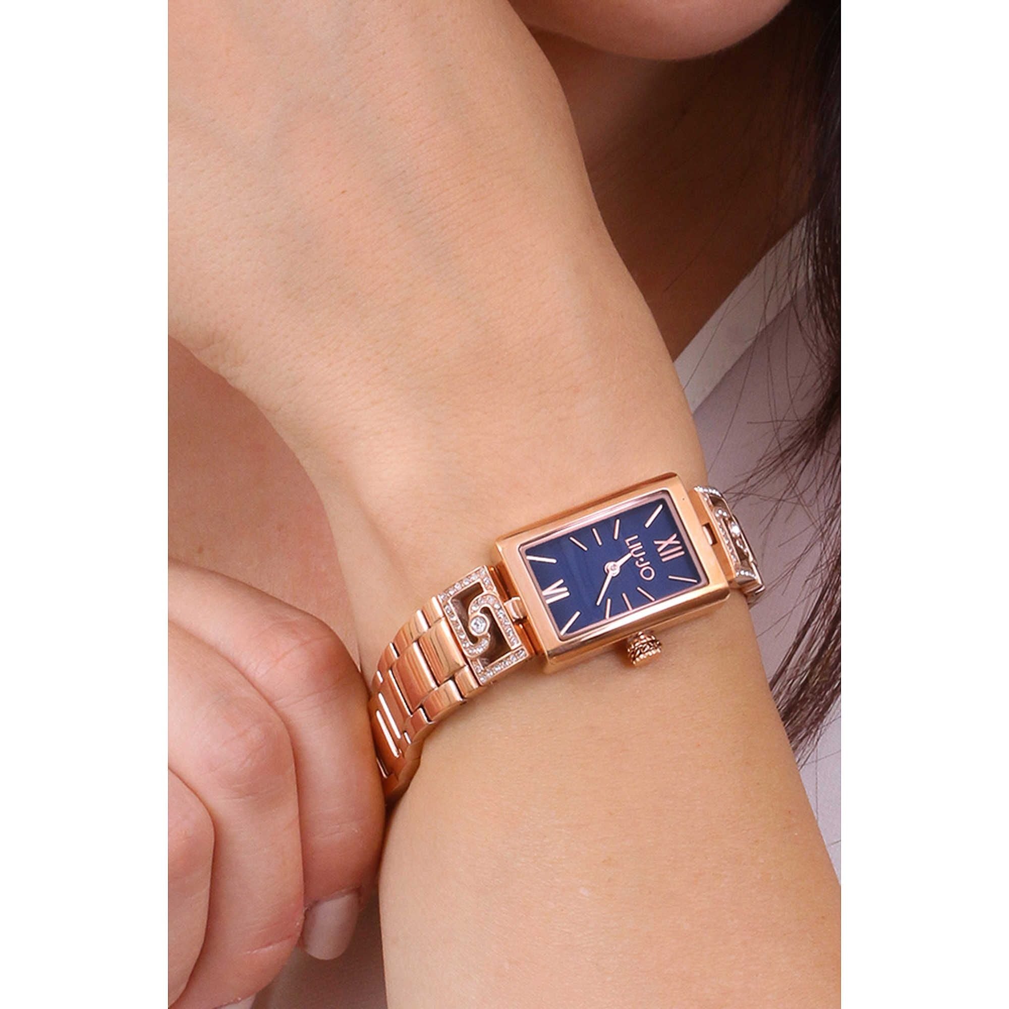 Orologio Donna Liu Jo Quarzo Solo Tempo Acciaio Rosè Zirconi TLJ2096