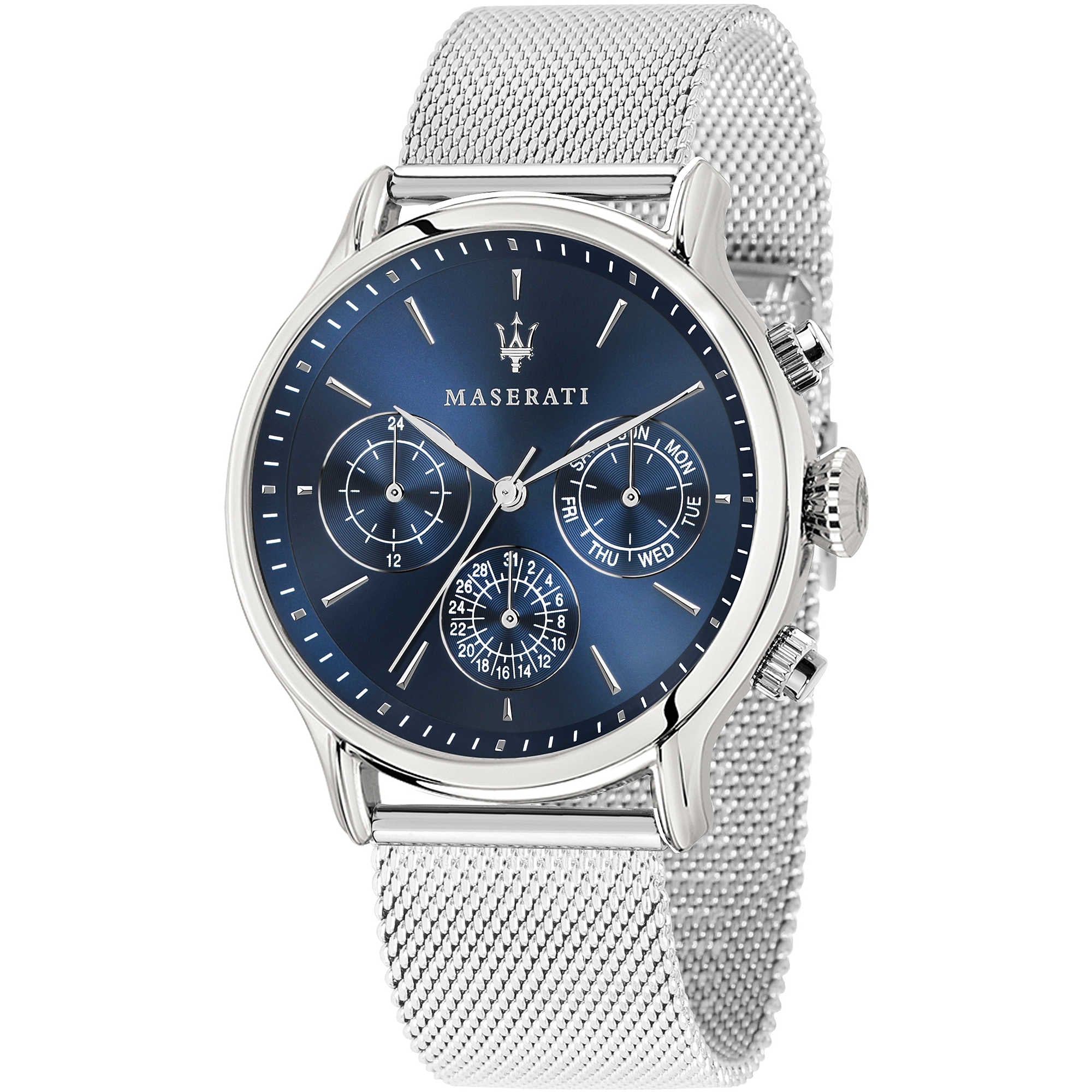 Orologio Uomo Acciaio Maserati Multifunzione Blu Maglia Milano R8853118013