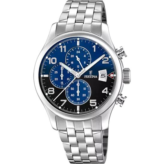Orologio Uomo Acciaio Crono Blu Festina F20374/8