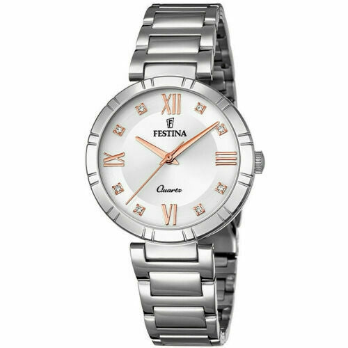 Orologio Donna Festina Acciaio Solo Tempo Indici Rosè Zirconi F16936/B