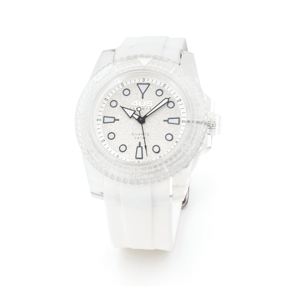 Orologio Uomo 4US Cesare Paciotti Quarzo Solo Tempo Silicone Bianco T4ST373