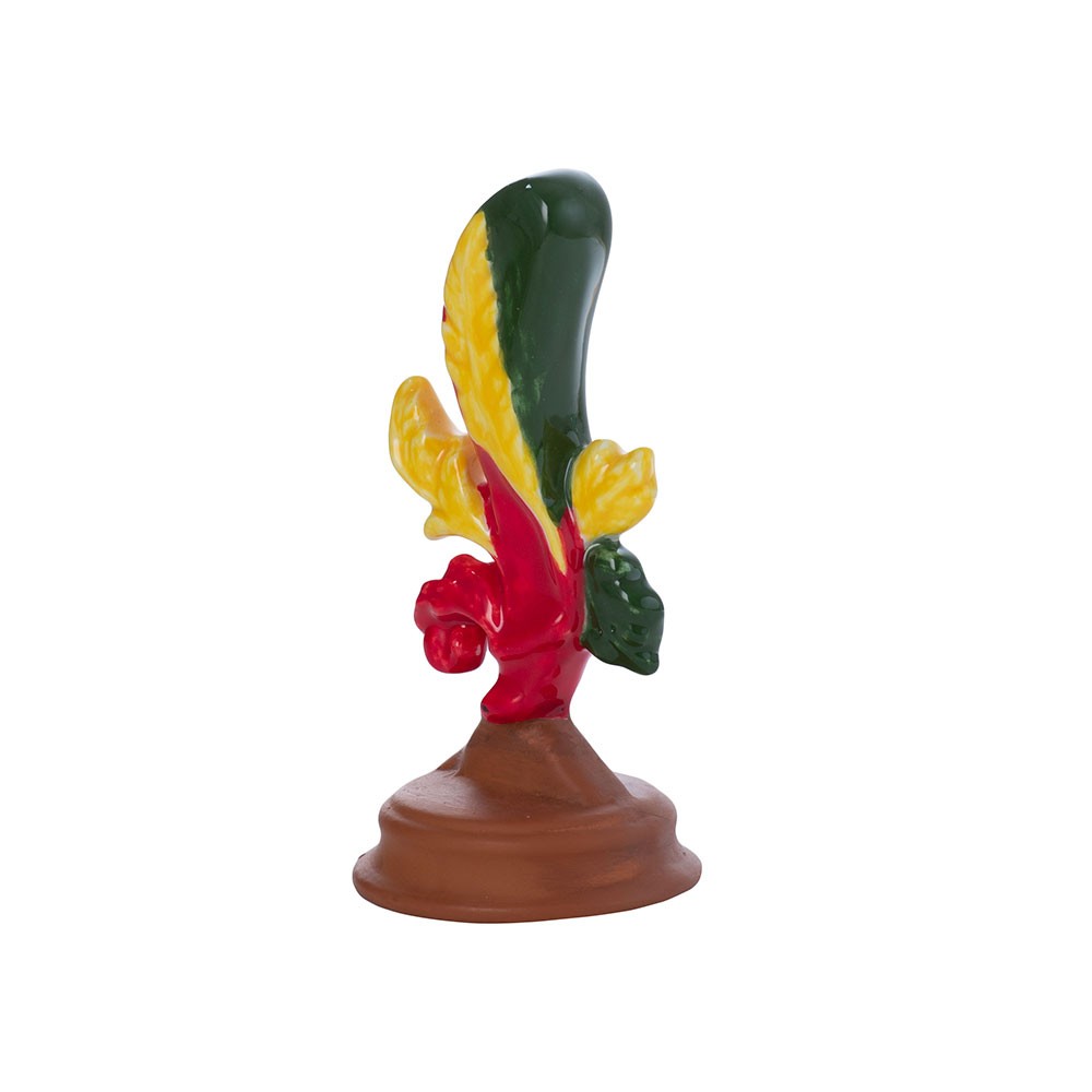 Scultura Ceramica Macrì Asso di Bastoni Portafortuna Smaltato TE055