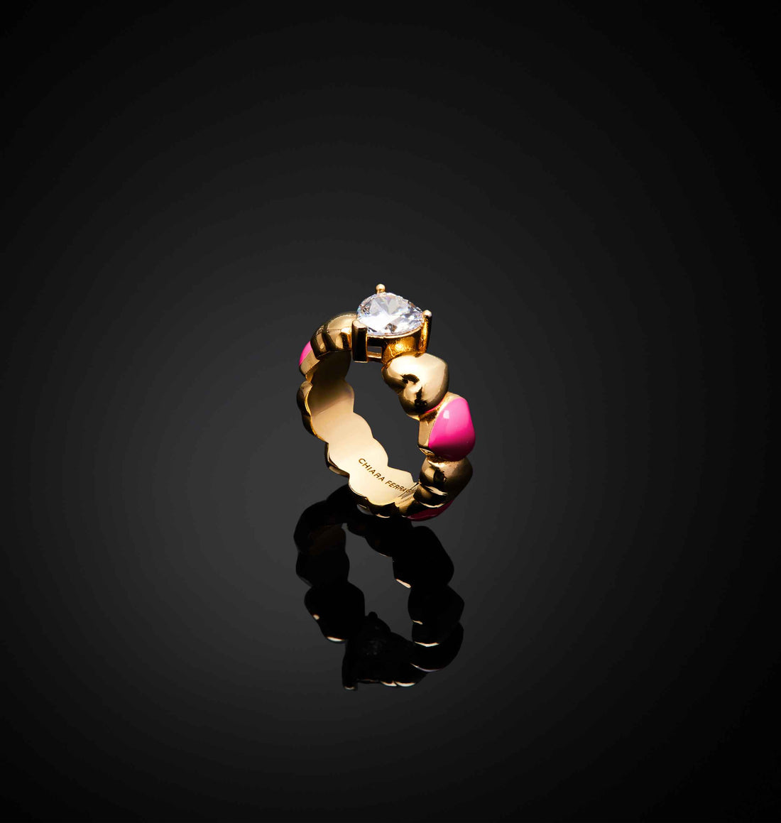 Anello Donna Chiara Ferragni Acciaio Dorato Cuoricino Smalto Rosa J19AWD09014